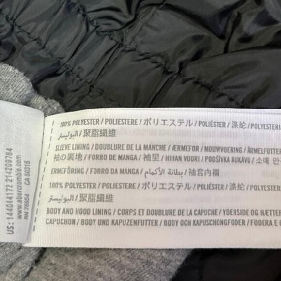 Abercrombie & Fitch Black Long Sleeve Hoodie Hooded Windbreaker Coat Jacket M - Picture 4 of 4